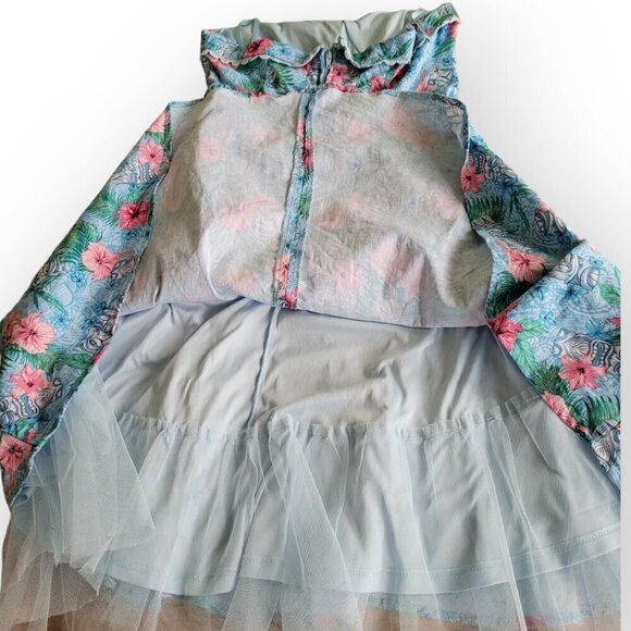 Hot Topic Fit and Flare Hawaiian Tiki Dress XS Blue Floral Halter Swing Retro - Picture 4 of 13